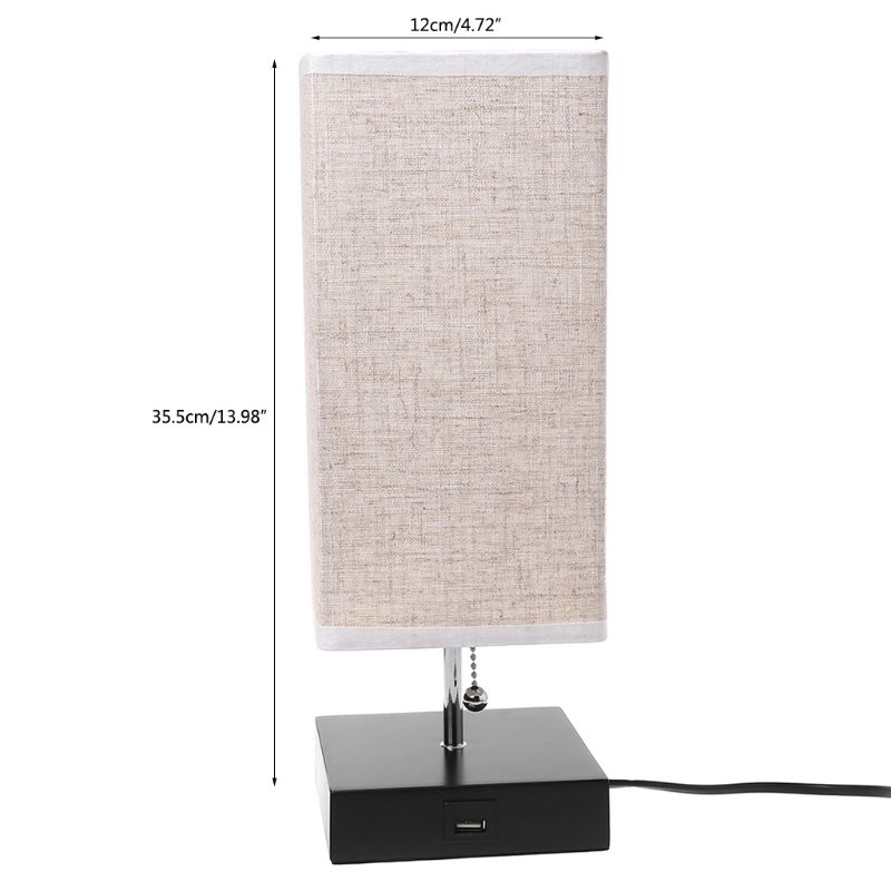 Square Linen Table Lamp