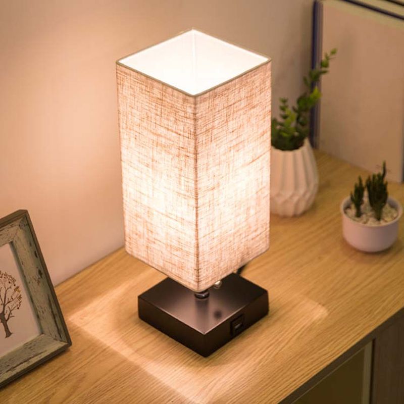 Square Linen Table Lamp