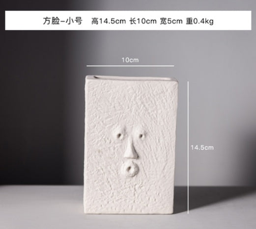 Nordic Sandstone Face Vase