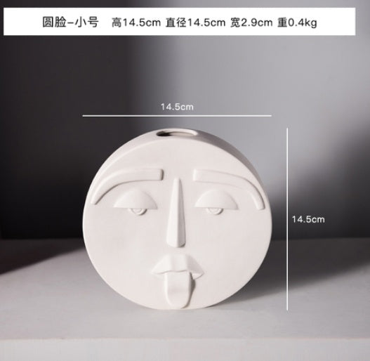 Nordic Sandstone Face Vase