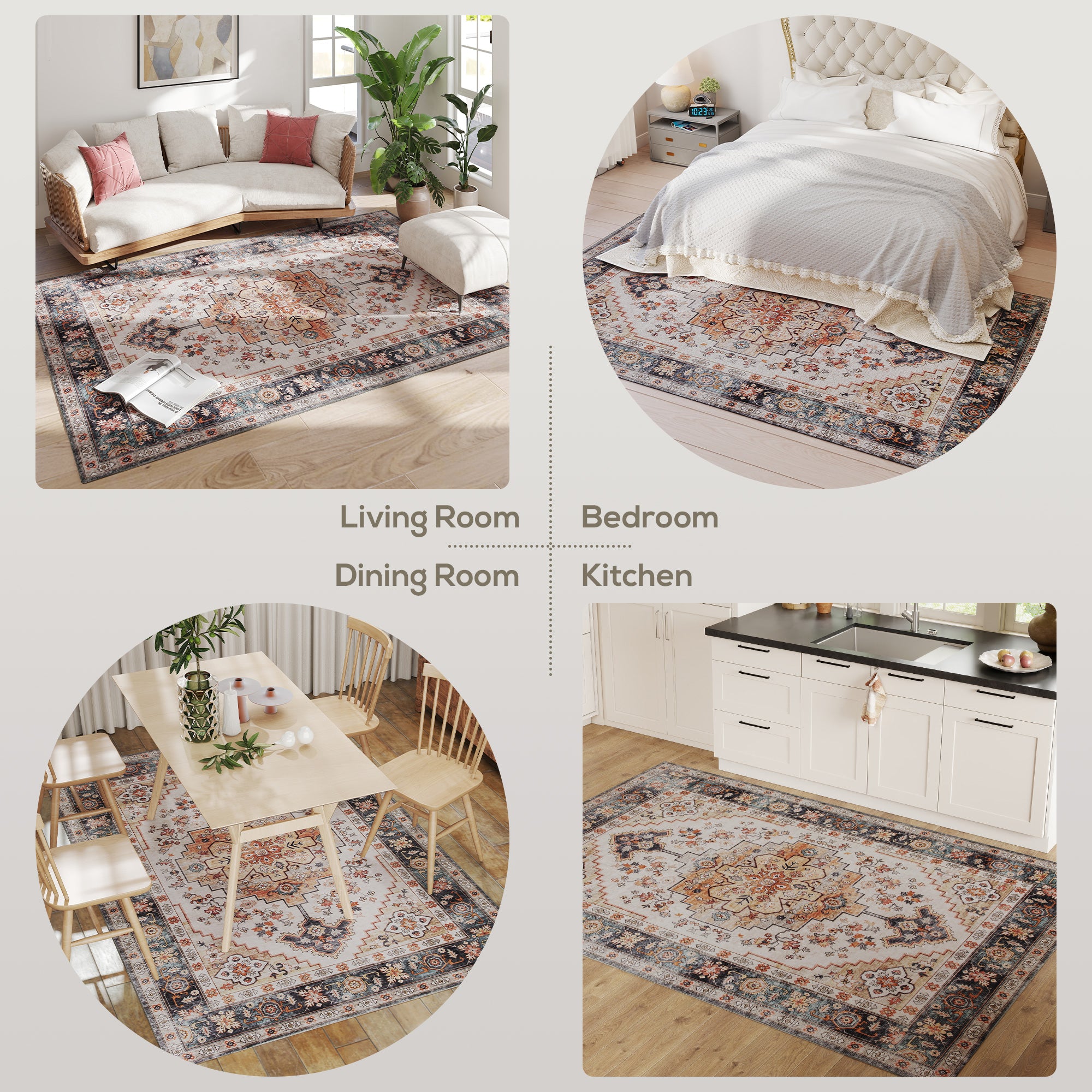 Textured Woven Area Rug — 5×7