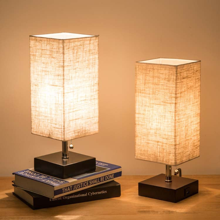 Square Linen Table Lamp