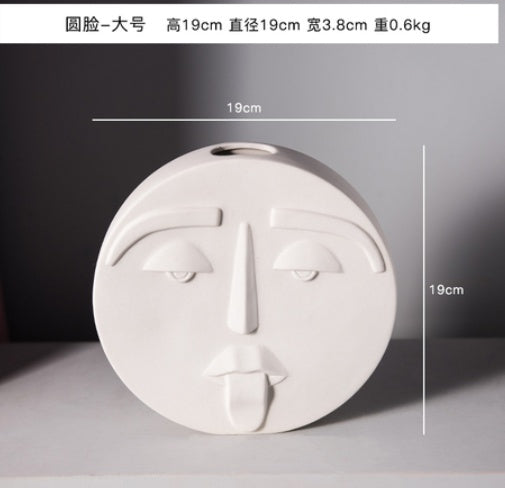 Nordic Sandstone Face Vase