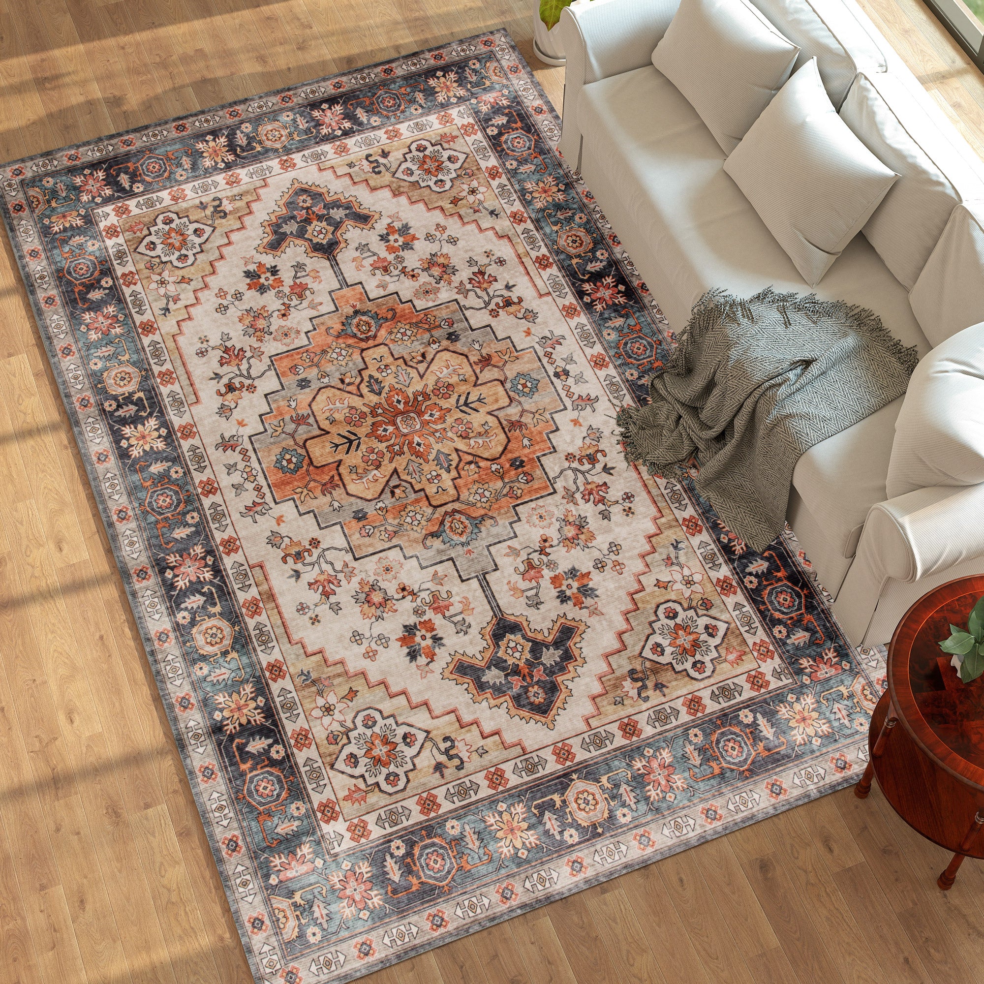 Textured Woven Area Rug — 5×7