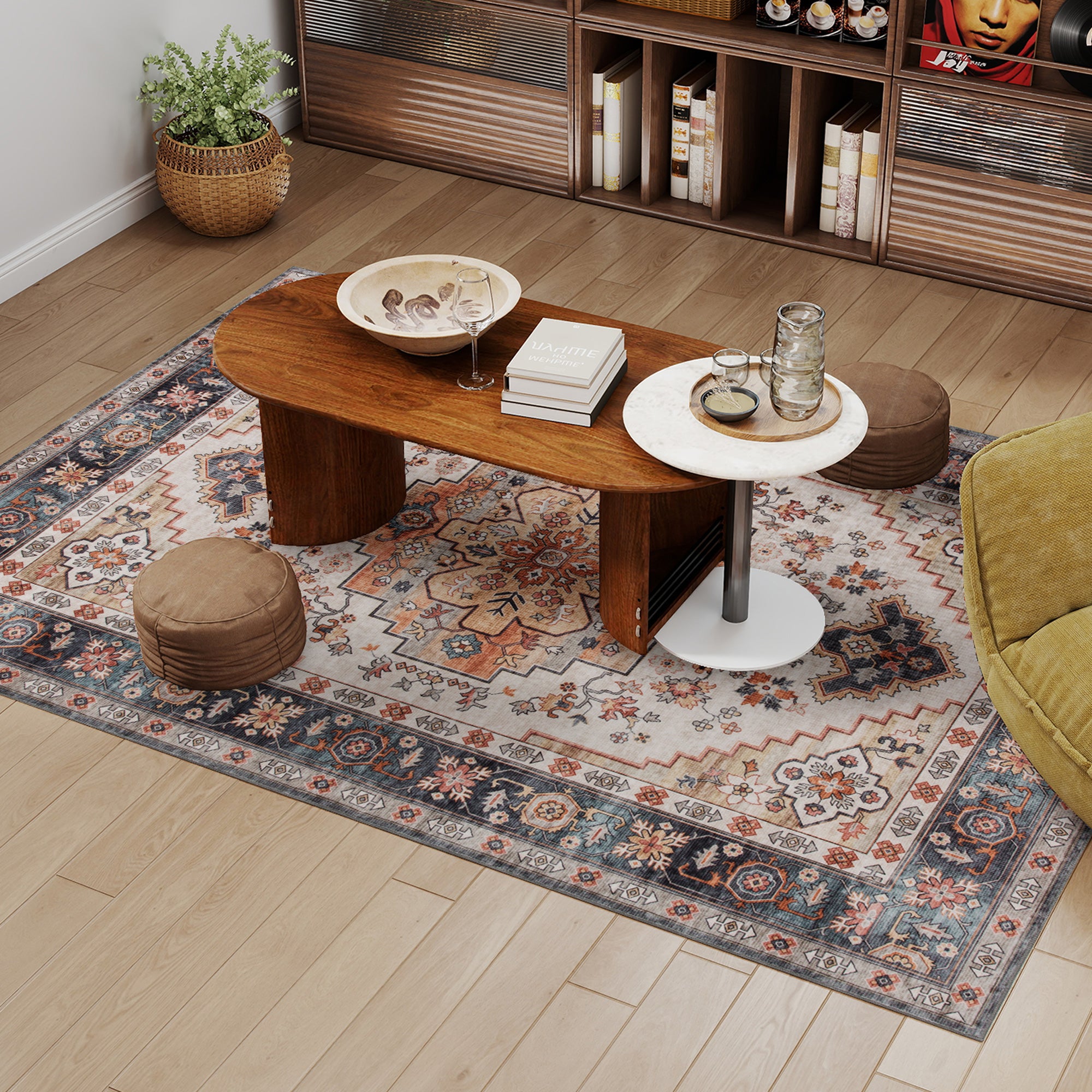 Textured Woven Area Rug — 5×7